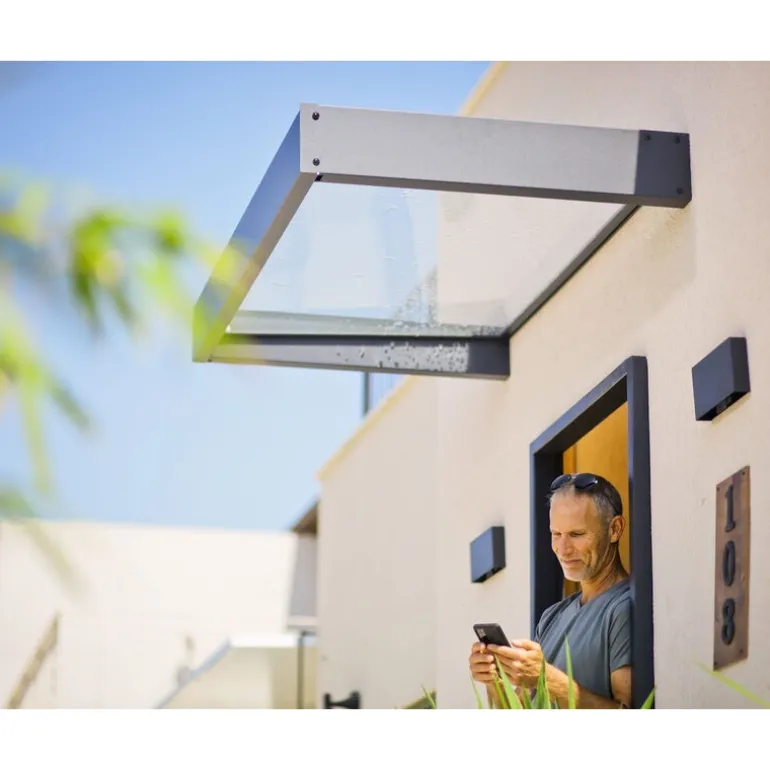 Canopia Sophia Pensilina Da Esterno 215X95 cm - Struttura Grigia Pannelli Opal Bianco