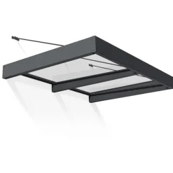Canopia Sophia XL Pensilina Da Esterno 192X140X67 cm - Struttura Grigia Pannello Trasparente