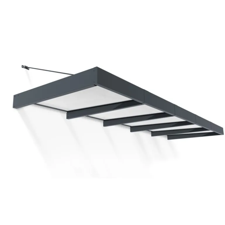 Canopia Sophia XL Pensilina Da Esterno 470X140 cm - Struttura Grigia Pannelli Opal Bianco