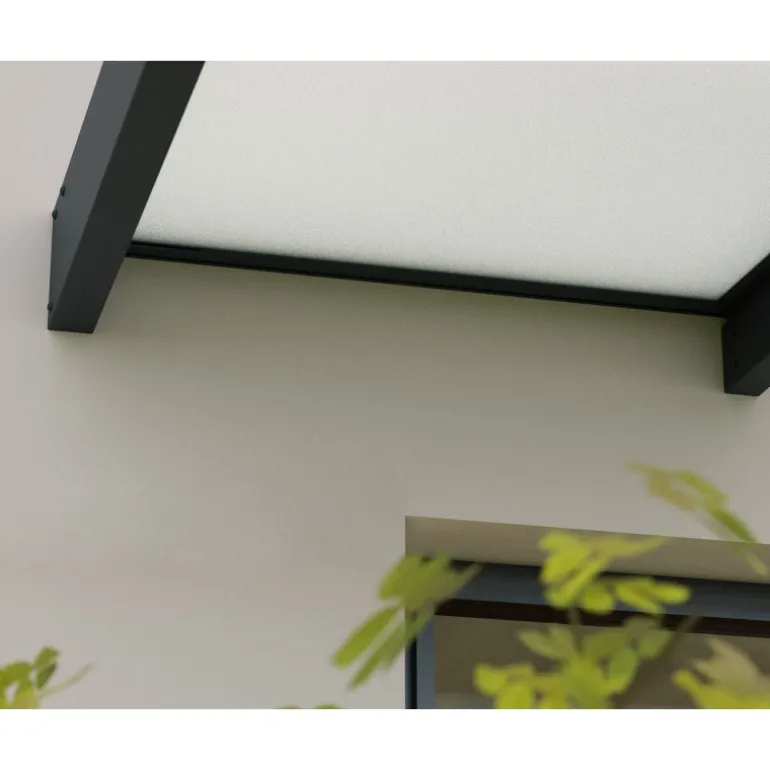 Canopia Sophia XL Pensilina Da Esterno 470X140 cm - Struttura Grigia Pannelli Opal Bianco