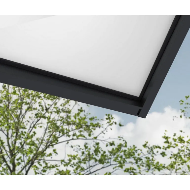 Canopia Sophia XL Pensilina Da Esterno 470X140 cm - Struttura Grigia Pannelli Opal Bianco