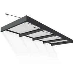 Canopia Sophia XL Pensilina Da Esterno 379X140X67 cm - Struttura Grigia Pannello Trasparente