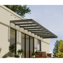 Canopia Sophia XL Pensilina Da Esterno 845X140X67 cm - Struttura Grigia Pannello Trasparente
