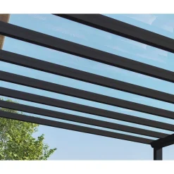 Canopia Stockholm Pergola Addossata in Alluminio di Premium 3.4X9.5 m Trasparente