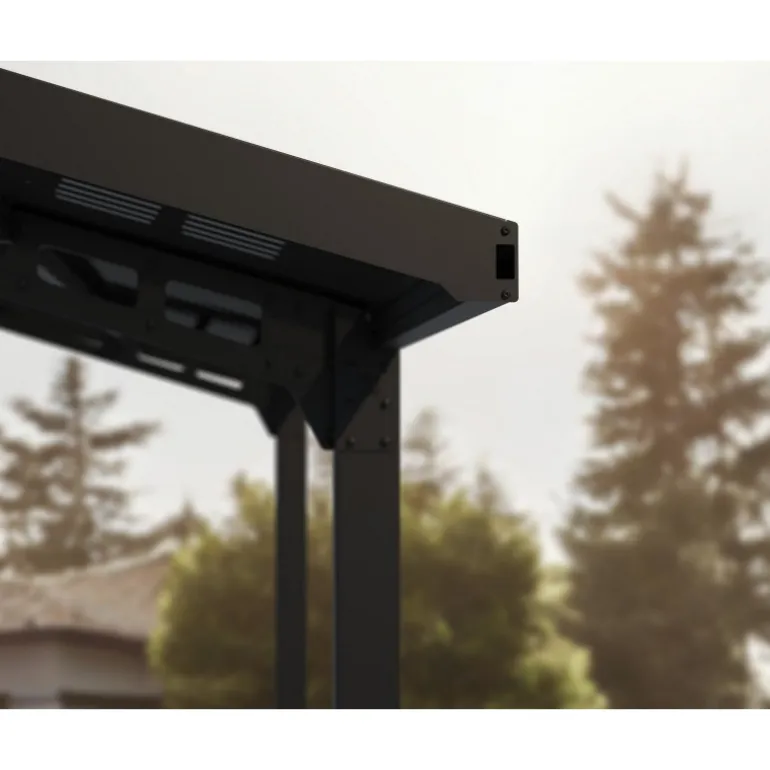 Canopia Sydney Carport Doppio Tetto Spiovente in Alluminio 6 X 6 m Nero