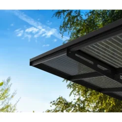 Canopia Sydney Carport Doppio Tetto a V in Alluminio 6 X 6 m Nero
