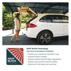 Canopia Sydney Carport in Alluminio 3 X 6 m Nero