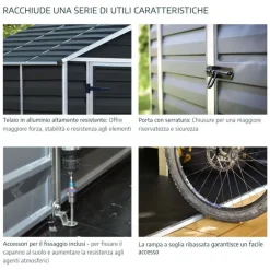 Canopia Yukon Casetta Da Giardino in Policarbonato 395X332X252 cm Grigio Pavimento Incluso