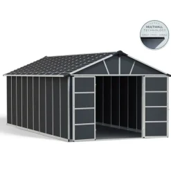 Canopia Yukon Casetta Da Giardino in Policarbonato 643X332X252 cm Grigio Pavimento Incluso