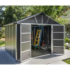 Canopia Yukon Casetta Da Giardino in Policarbonato 271X332X252 cm Grigio Pavimento Incluso