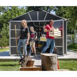 Canopia Yukon Casetta Da Giardino in Policarbonato 271X332X252 cm Grigio Pavimento Incluso