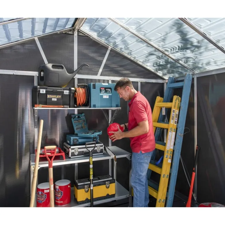 Canopia Yukon Casetta Da Giardino in Policarbonato 271X332X252 cm Grigio Pavimento Incluso