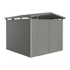 Casetta da Giardino in Metallo PANORAMA 4 con Porta a Due Battenti Biohort