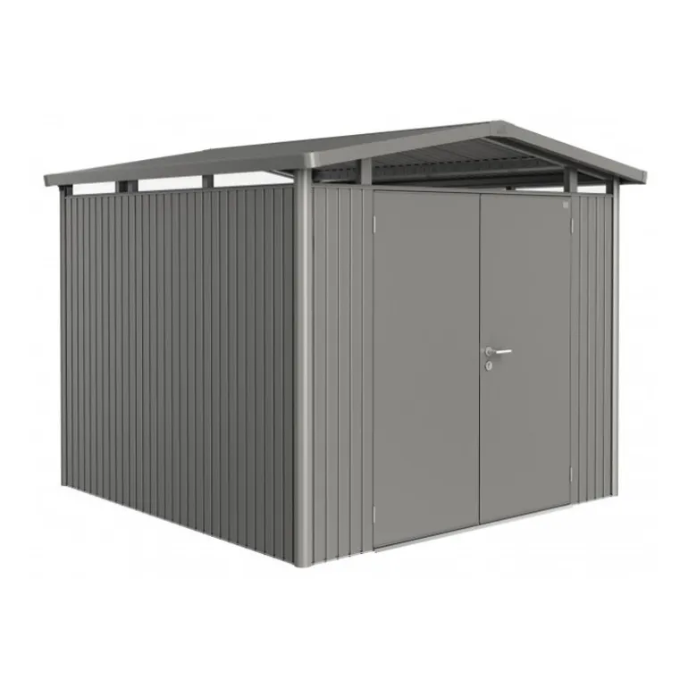 Casetta da Giardino in Metallo PANORAMA 2 con Porta a Due Battenti Biohort