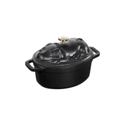 Cocotte Ovale Maialino 17 cm Nera in Ghisa