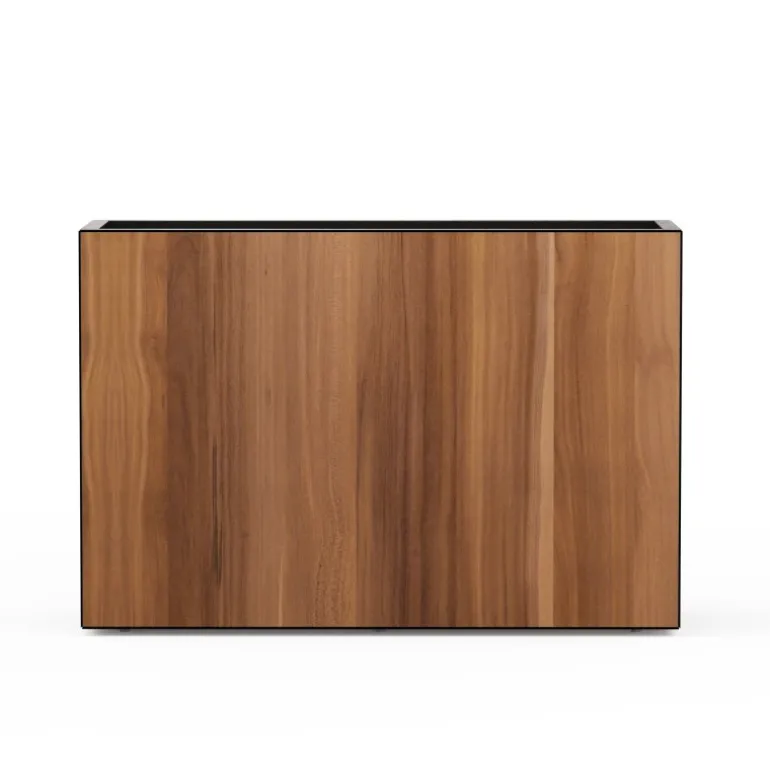 Fioriera Alta Herstera DECO PLANTER DIVIDER 40 in Metallo colore Nero e Pannello Effetto Legno 120x40x80 cm