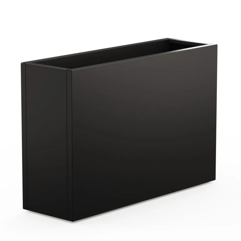 Fioriera Alta Herstera DECO PLANTER DIVIDER 40 in Metallo colore Nero e Pannello Effetto Legno 120x40x80 cm