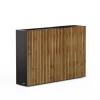 Fioriera Alta Herstera DECO PLANTER DIVIDER 25 in Metallo colore Nero e Legno 100x25x80 cm