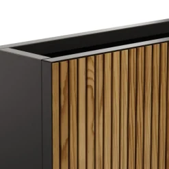 Fioriera Alta Herstera DECO PLANTER DIVIDER 25 in Metallo colore Nero e Legno 100x25x80 cm