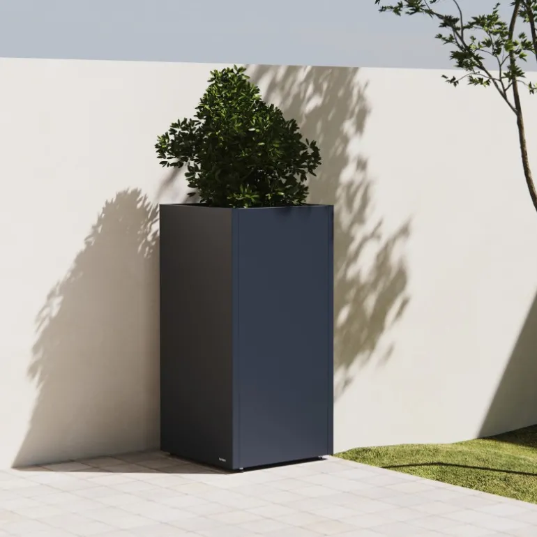 Fioriera Alta Herstera PLANTER COLUMN in Metallo colore Antracite 50x50x100 cm