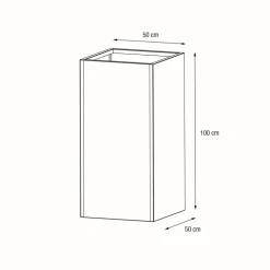 Fioriera Alta Herstera PLANTER COLUMN in Metallo colore Antracite 50x50x100 cm