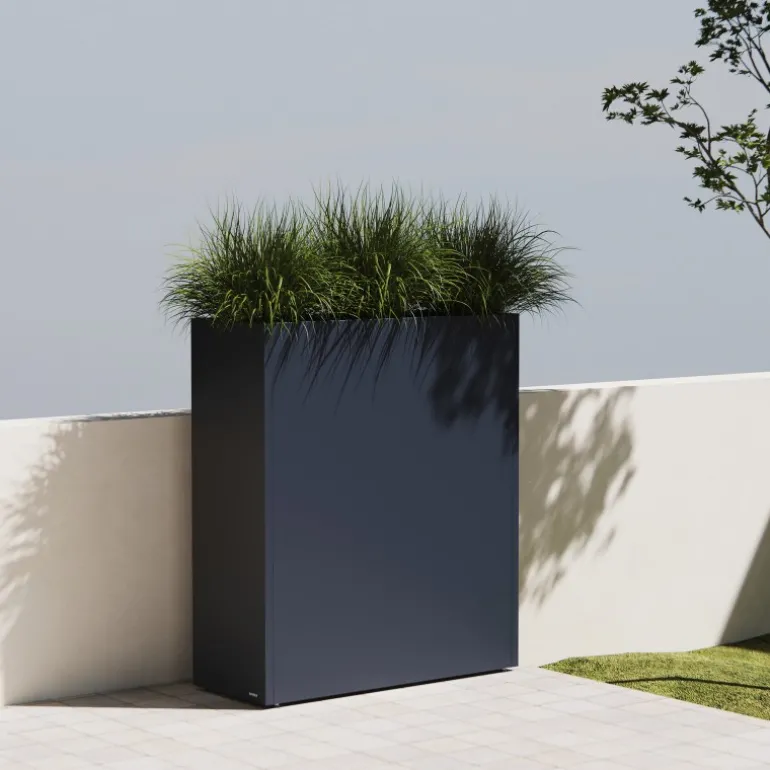 Fioriera Alta Herstera PLANTER DIVIDER 40 in Metallo colore Antracite 100x40x115 cm
