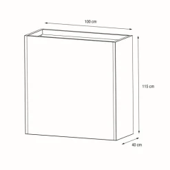 Fioriera Alta Herstera PLANTER DIVIDER 40 in Metallo colore Antracite 100x40x115 cm