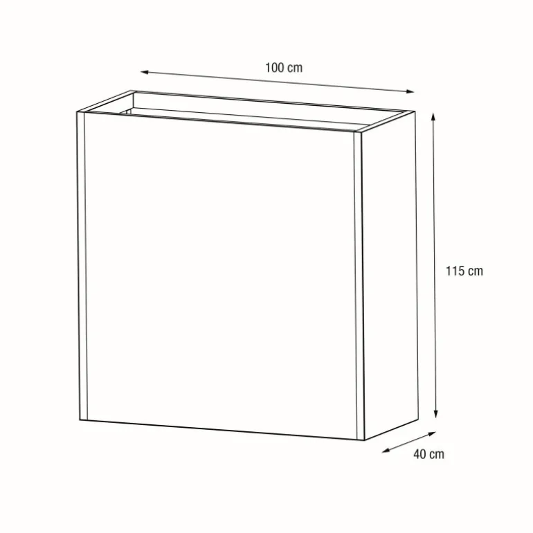 Fioriera Alta Herstera PLANTER DIVIDER 40 in Metallo colore Antracite 100x40x115 cm