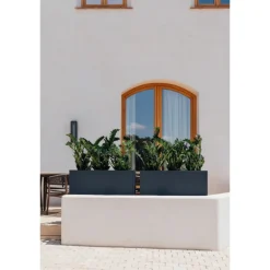 Fioriera Alta Herstera PLANTER DIVIDER 25 in Metallo colore Antracite 100x25x80 cm