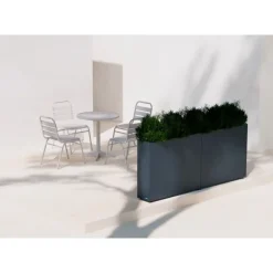 Fioriera Alta Herstera PLANTER DIVIDER 25 in Metallo colore Antracite 100x25x80 cm