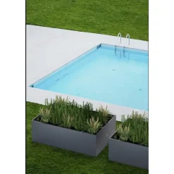 Fioriera Bassa Herstera PLANTER EDGE in Metallo colore Antracite 150x100x50 cm