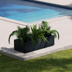 Fioriera Bassa Herstera PLANTER XIC 100 in Metallo colore Antracite 100x40x25cm