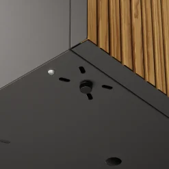 Fioriera Cubo Herstera DECO PLANTER in Metallo colore Nero e Legno 50x50x50 cm