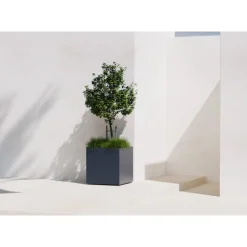 Fioriera Cubo Herstera PLANTER CUBE 70 in Metallo colore Antracite 70x70x70 cm