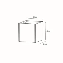 Fioriera Cubo Herstera PLANTER CUBE 50 in Metallo colore Antracite 50x50x50 cm