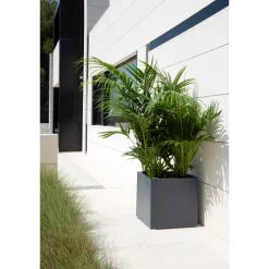 Fioriera Cubo Herstera PLANTER CUBE 80 in Metallo colore Antracite 80x80x80 cm