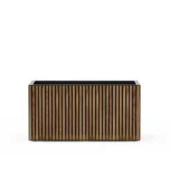 Fioriera Herstera DECO PLANTER in Metallo colore Nero e Legno 100x50x50 cm