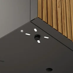 Fioriera Herstera DECO PLANTER in Metallo colore Nero e Legno 100x50x50 cm