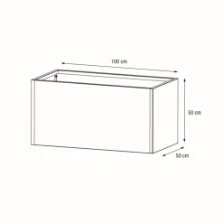 Fioriera Herstera PLANTER 50 in Metallo colore Grigio Scuro 100x50x50cm