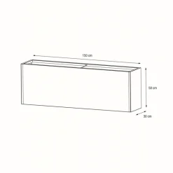 Fioriera Herstera PLANTER 30 in Metallo colore Antracite 150x30x50 cm