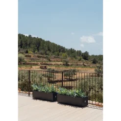 Fioriera Herstera PLANTER BALCONY in Metallo colore Antracite 100x25x25 cm