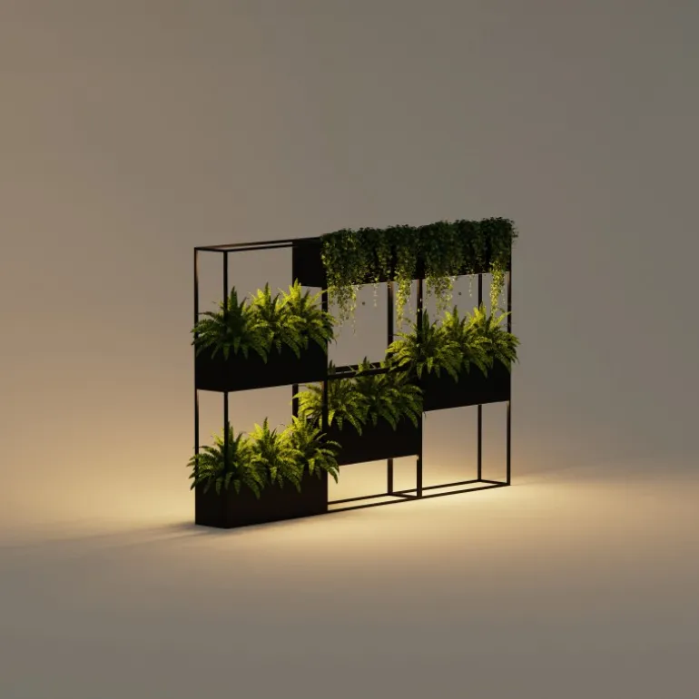 Fioriera Hestera PLANTER HUB in Metallo colore Antracite 80x25x78