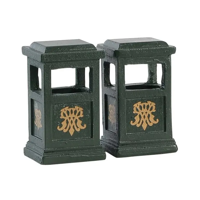 Green Trash Can Set of 2 Cod. 84386