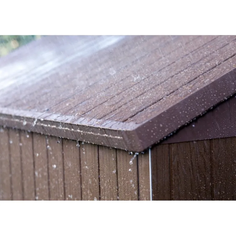 Keter Casetta da Giardino in Resina DARWIN 6x4 Wood con Finestre Frontali