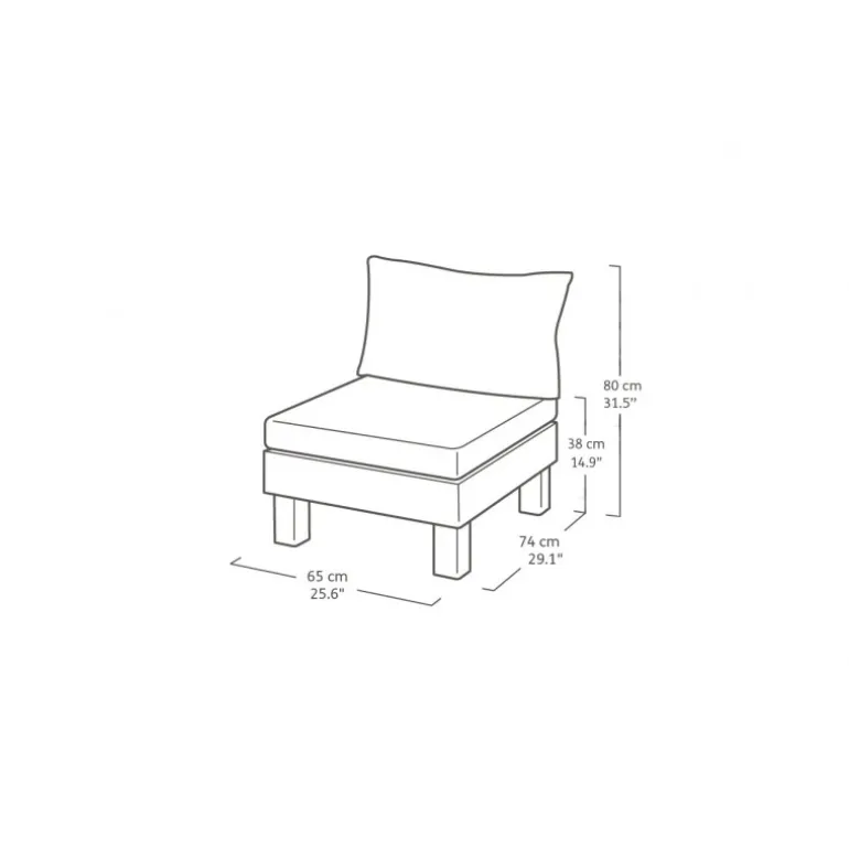 Keter Lounge ELEMENTS Modulo Seduta con Schienale e Cuscino