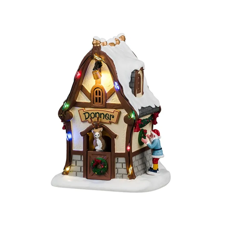 Lemax Santa's Reindeer Deluxe Pack con Neve in Omaggio