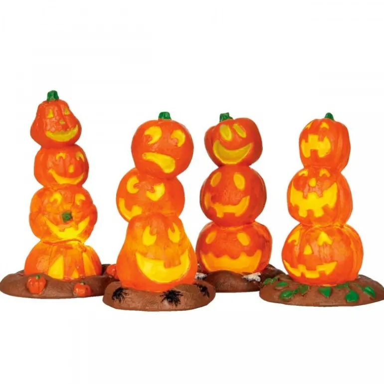 Light Up Pumpkin Stack, Set of 4 B/O 4.5V Cod. 34623