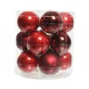 Palline di Natale in vetro da appendere 6 cm Rosso. Set 15