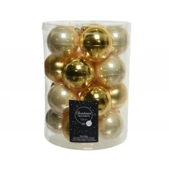 Palline di Natale in vetro da appendere 6 cm Oro e Perla. Set 20