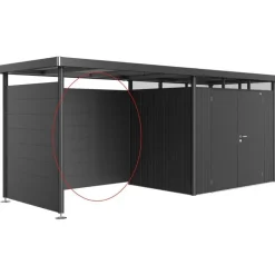 Parete Posteriore per Tettoia Laterale per Casetta in Metallo HIGHLINE Biohort